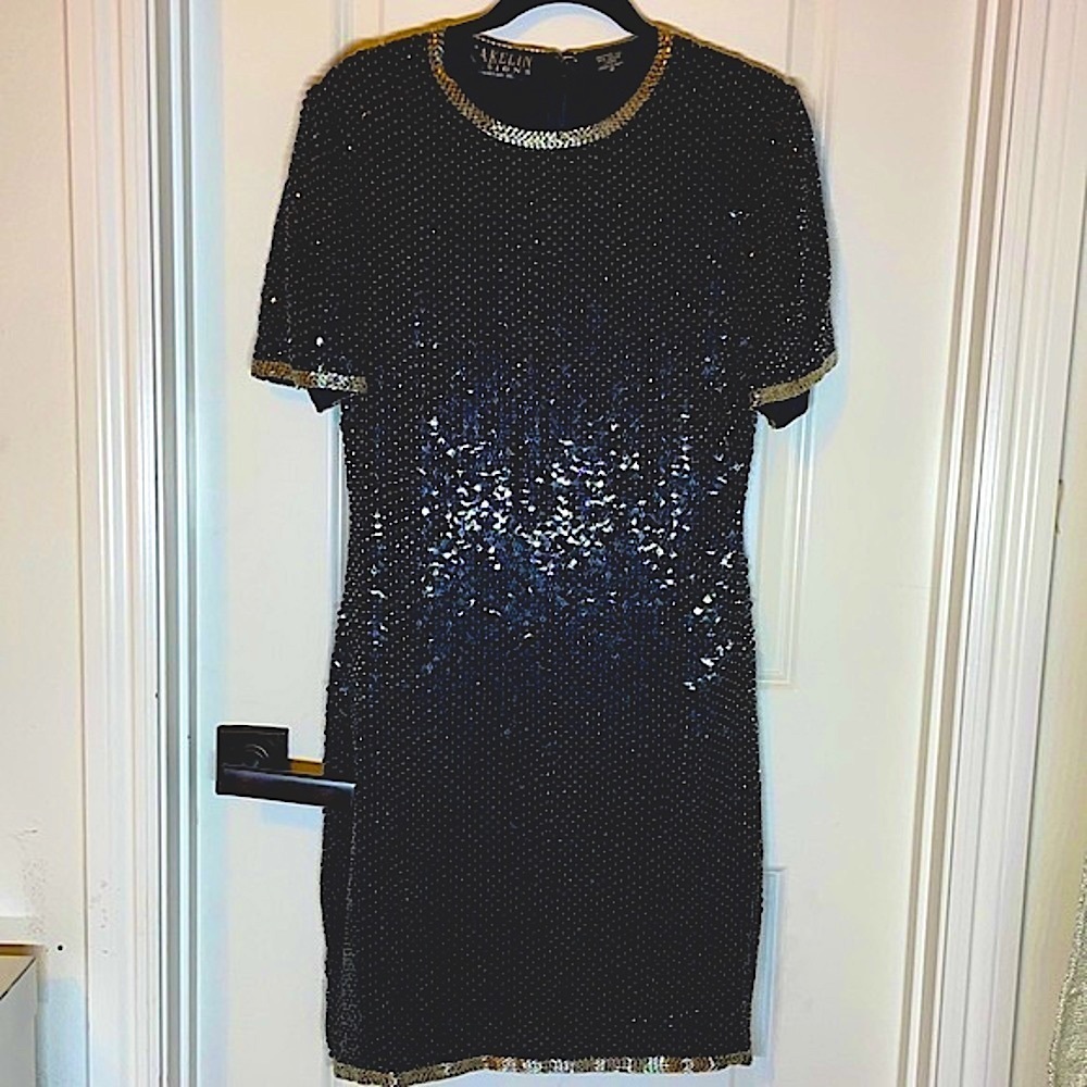 SILK‎ beaded Dress vintage